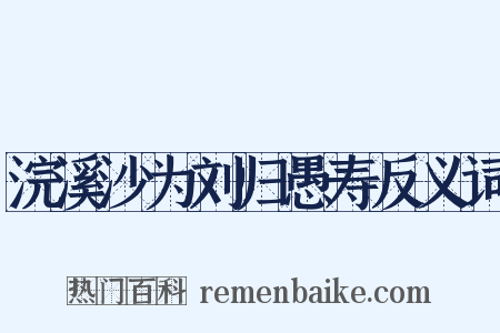 浣溪沙为刘归愚寿反义词是什么意思的图片